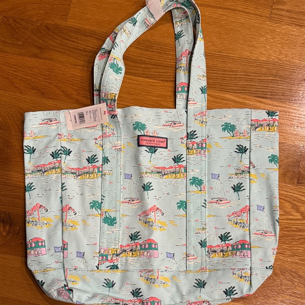Vineyard Vines Light Blue Tropical Tote